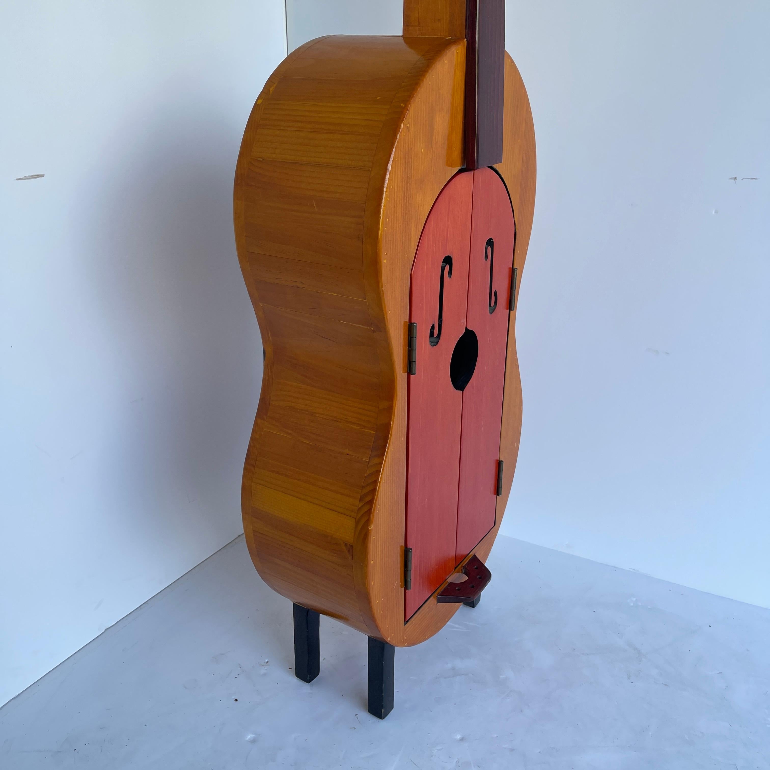 Pine Vintage Cello Cabinet Dry Bar Shelf or Musical Prop