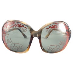 Vintage Celloflex " Orbitol's " Oversized Lens Printed Sunglasses