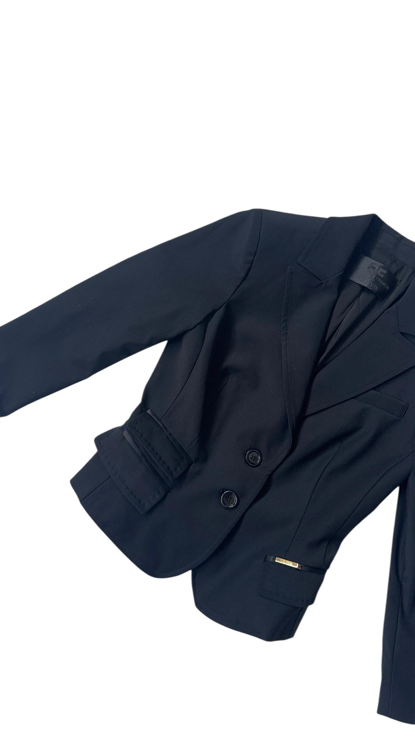 Vintage Celyn B. by Elisabetta Franchi Black Fitted Blazer - We pay import duty! in vendita 11