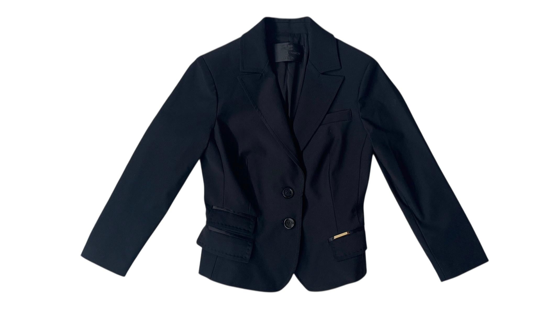 Vintage Celyn B. by Elisabetta Franchi Black Fitted Blazer - We pay import duty! in vendita 16