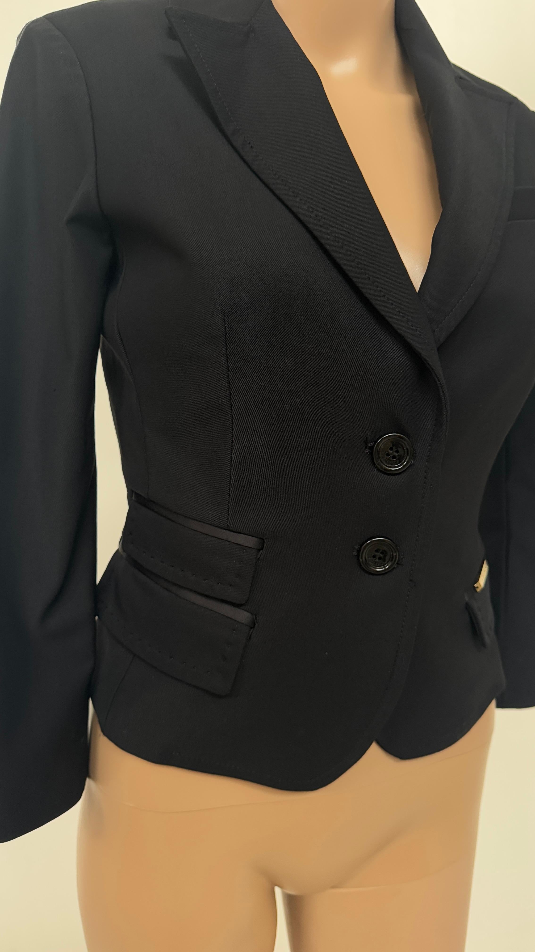 Vintage Celyn B. by Elisabetta Franchi Black Fitted Blazer - We pay import duty! in vendita 1