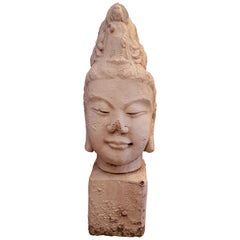 Vintage Cement Buddha Head