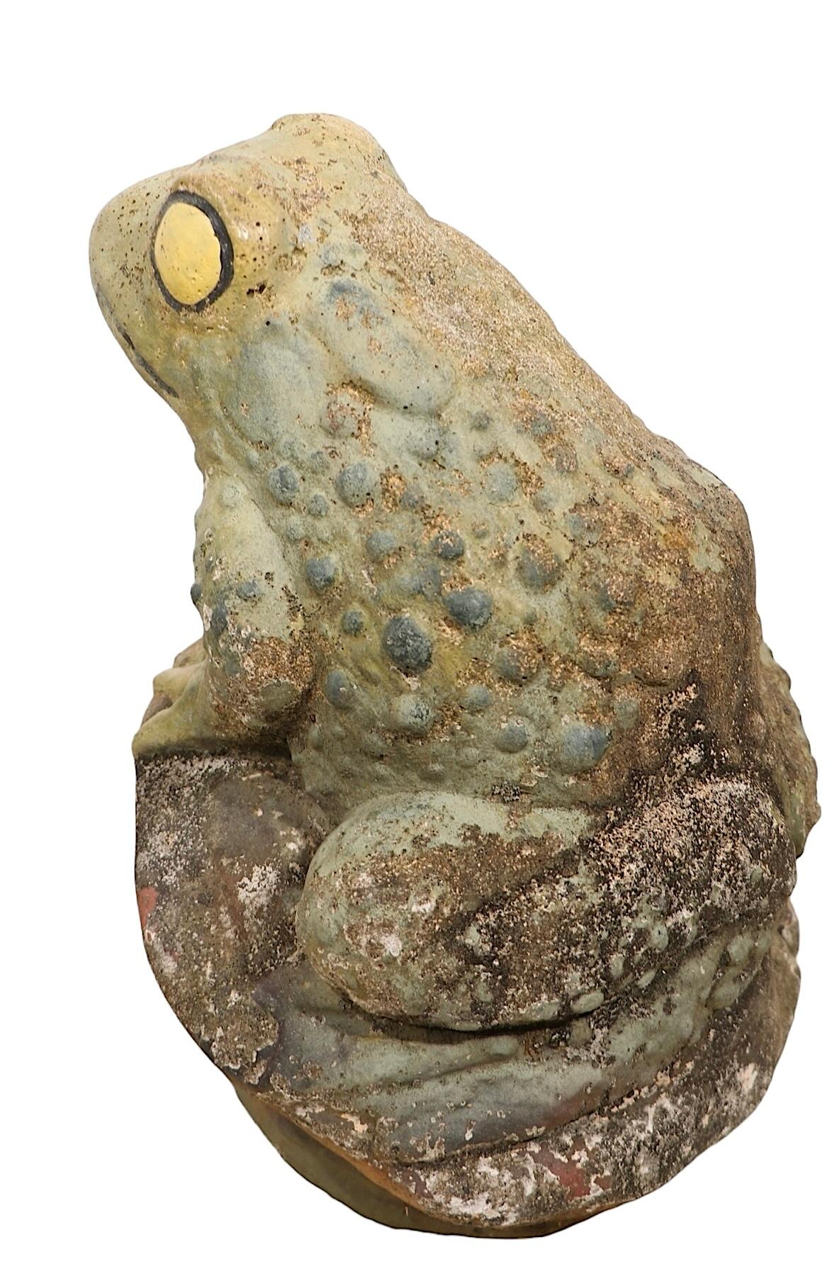 Vintage Zement Garten Frosch Brunnen Kopf im Angebot 4