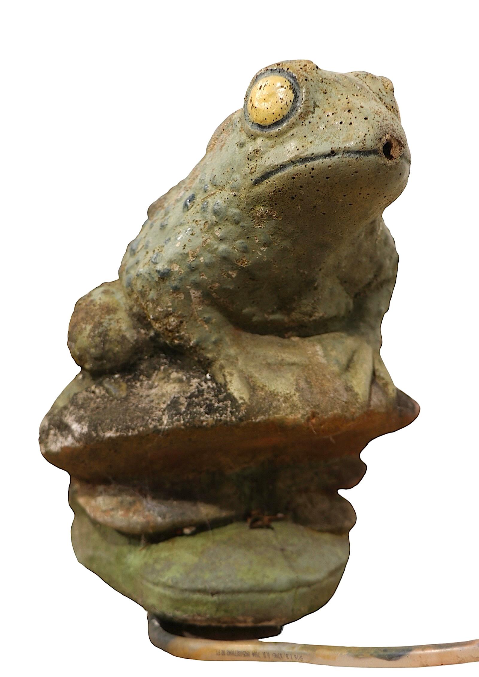 Vintage Zement Garten Frosch Brunnen Kopf im Angebot 5