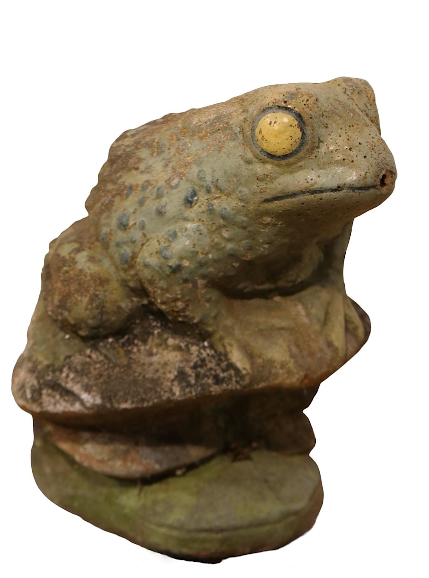 Vintage Zement Garten Frosch Brunnen Kopf im Angebot 7