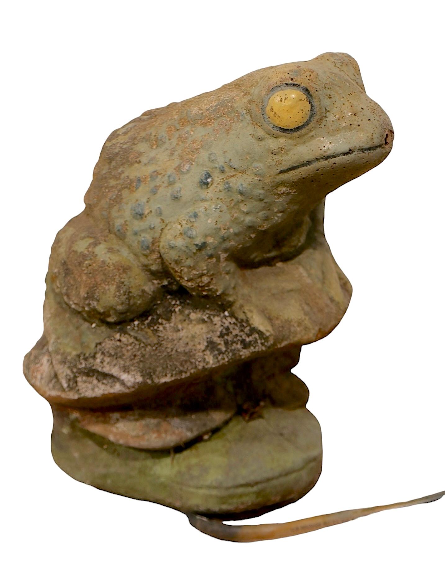 Vintage Zement Garten Frosch Brunnen Kopf im Angebot 8