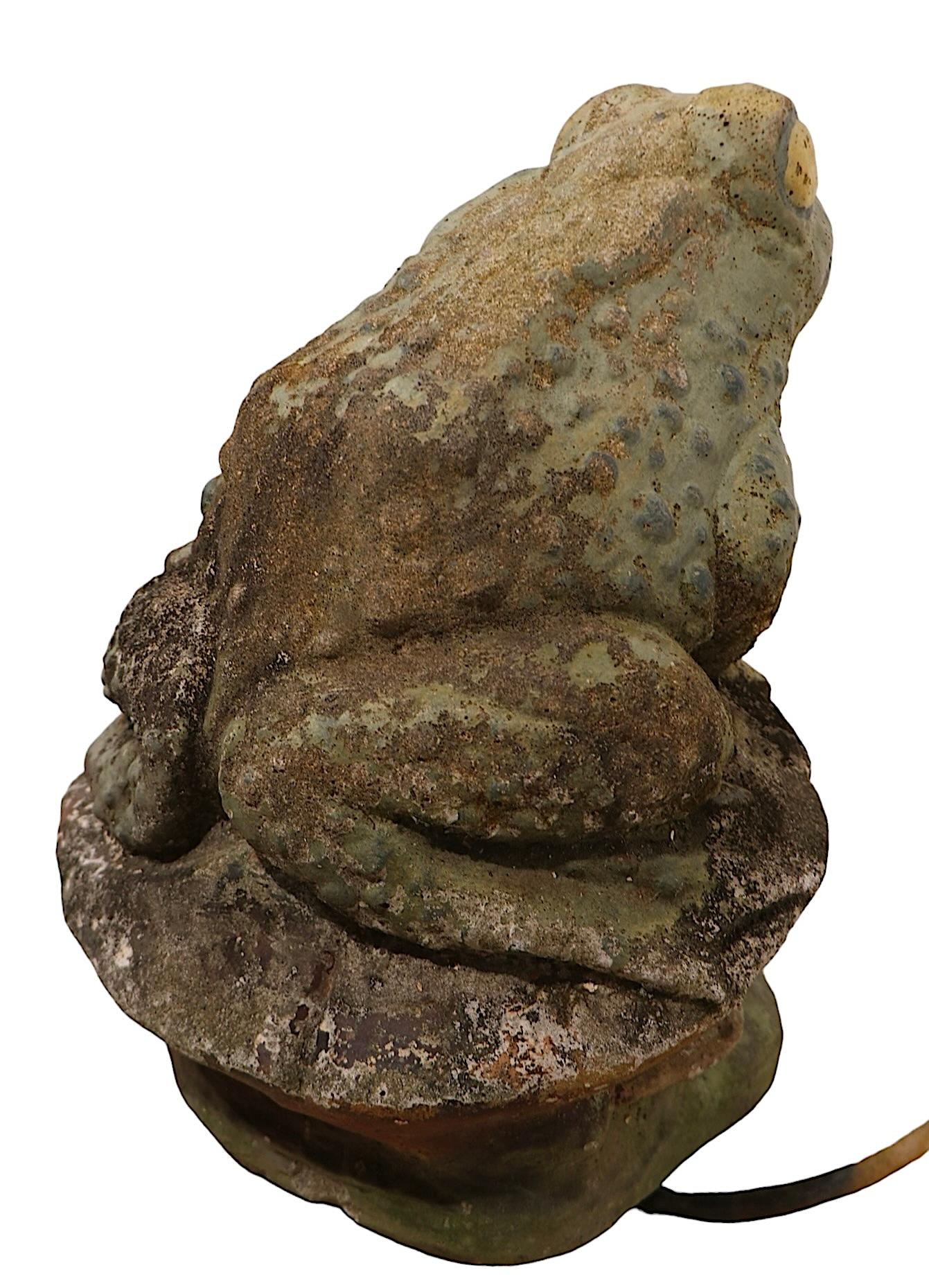 Vintage Zement Garten Frosch Brunnen Kopf im Zustand „Gut“ im Angebot in New York, NY