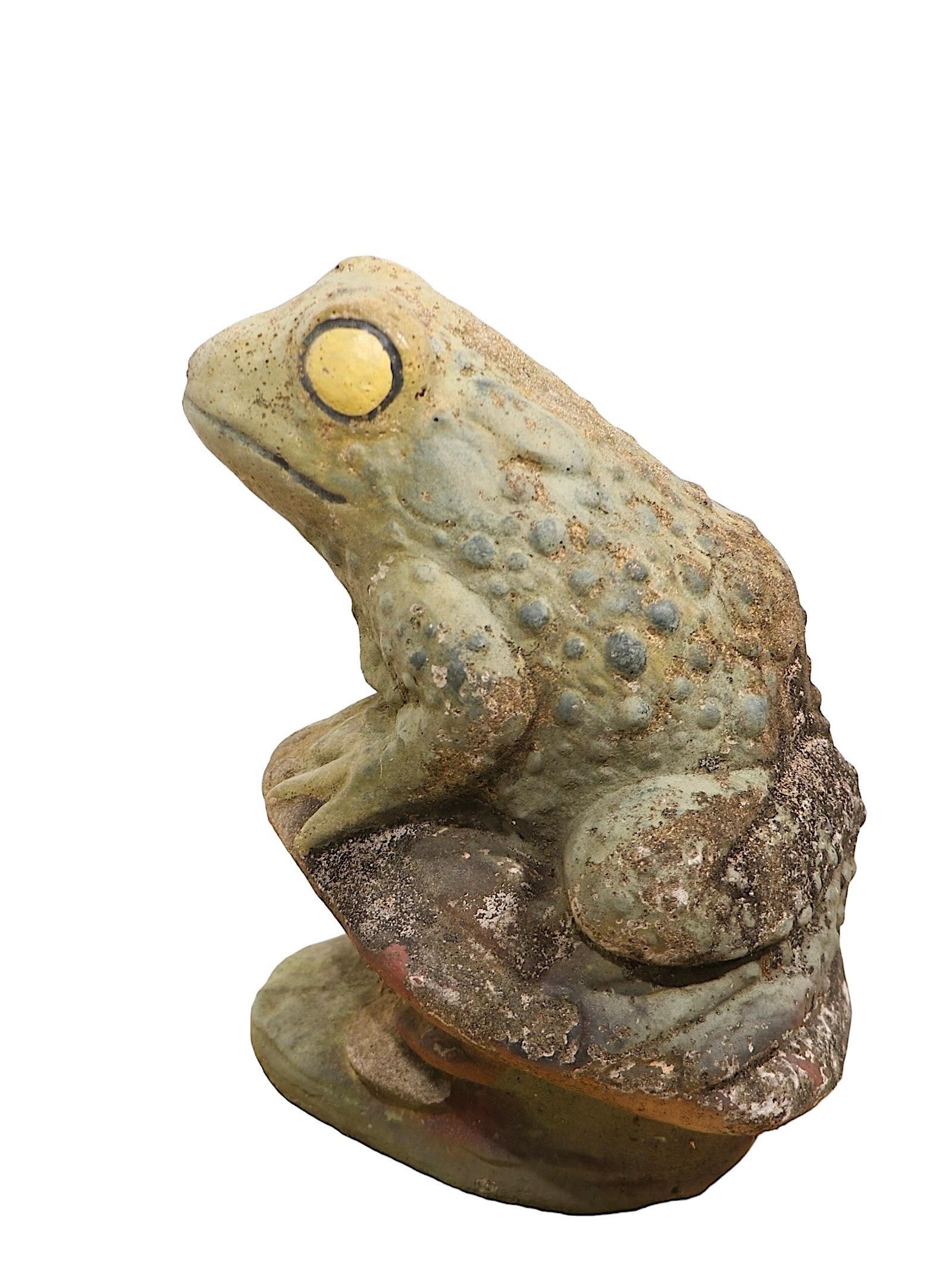Vintage Zement Garten Frosch Brunnen Kopf (20. Jahrhundert) im Angebot
