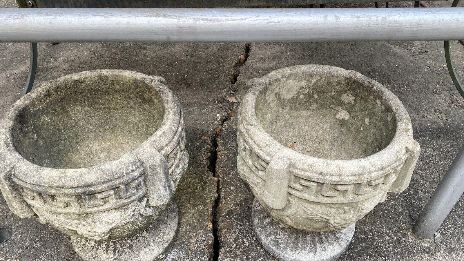 Vintage Cement Greek Key Grapevine 14