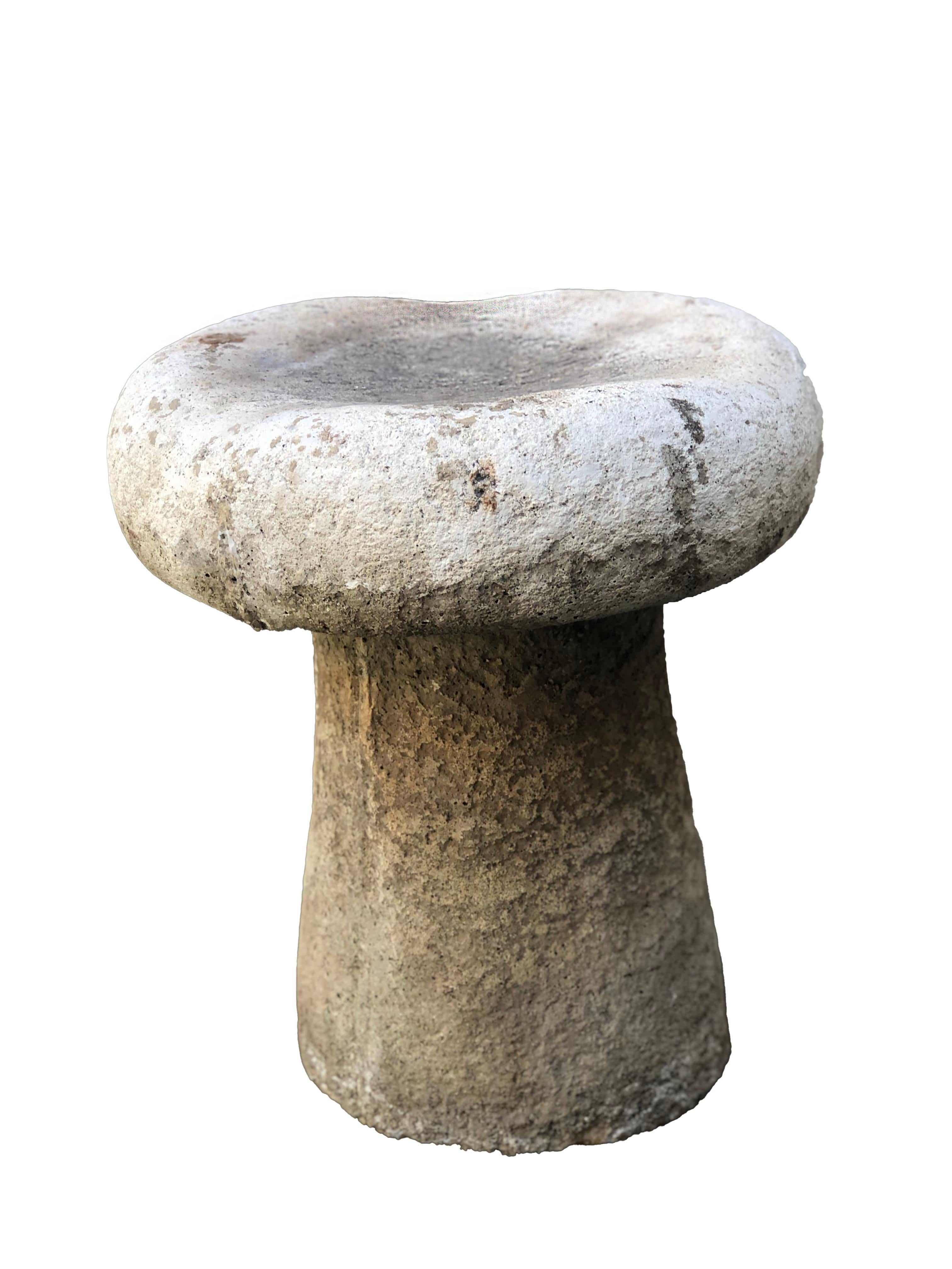 Rustic Vintage Cement Mushroom Garden Stool