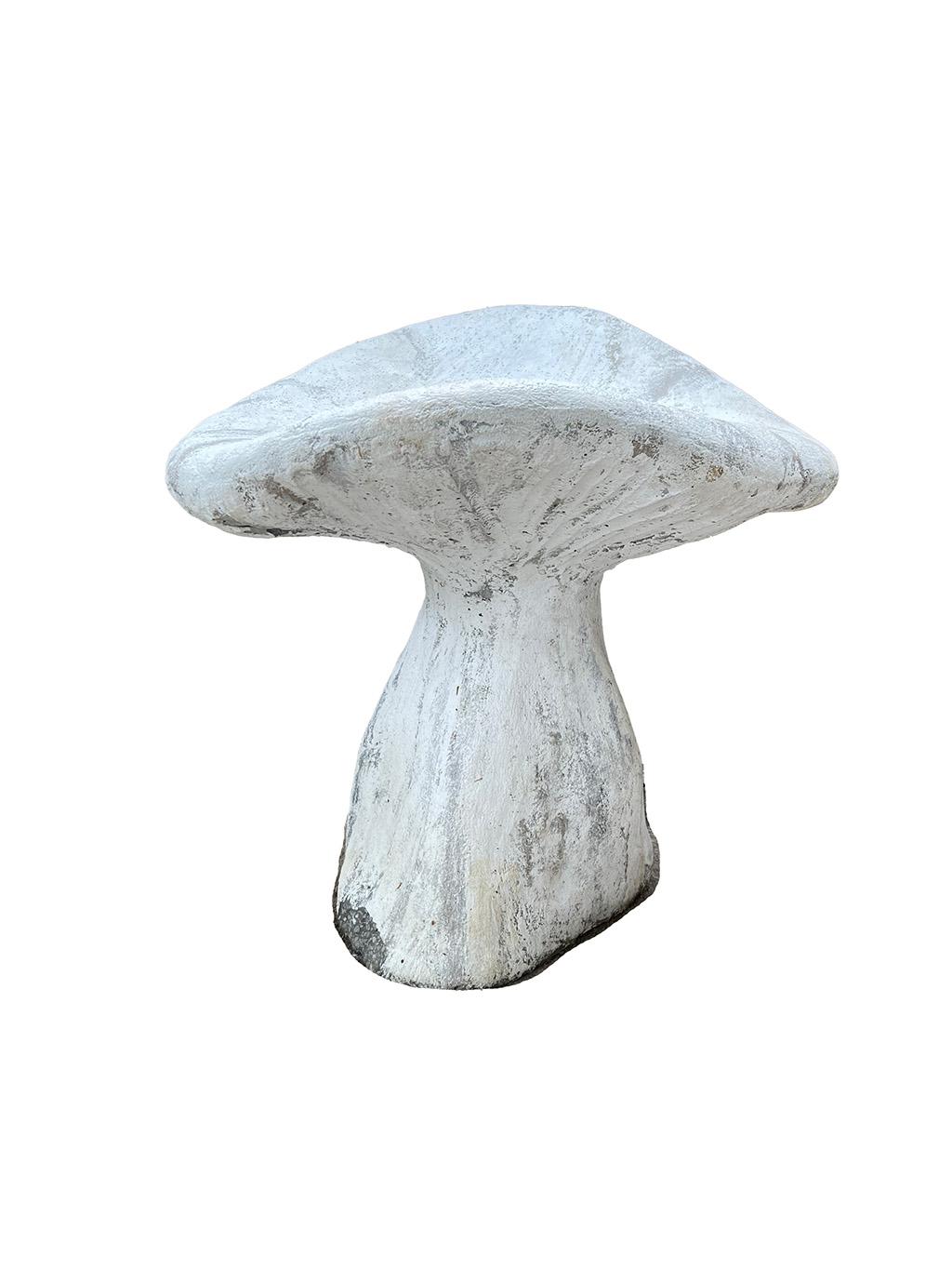 French Provincial Vintage Cement Mushroom Seats, a Pair