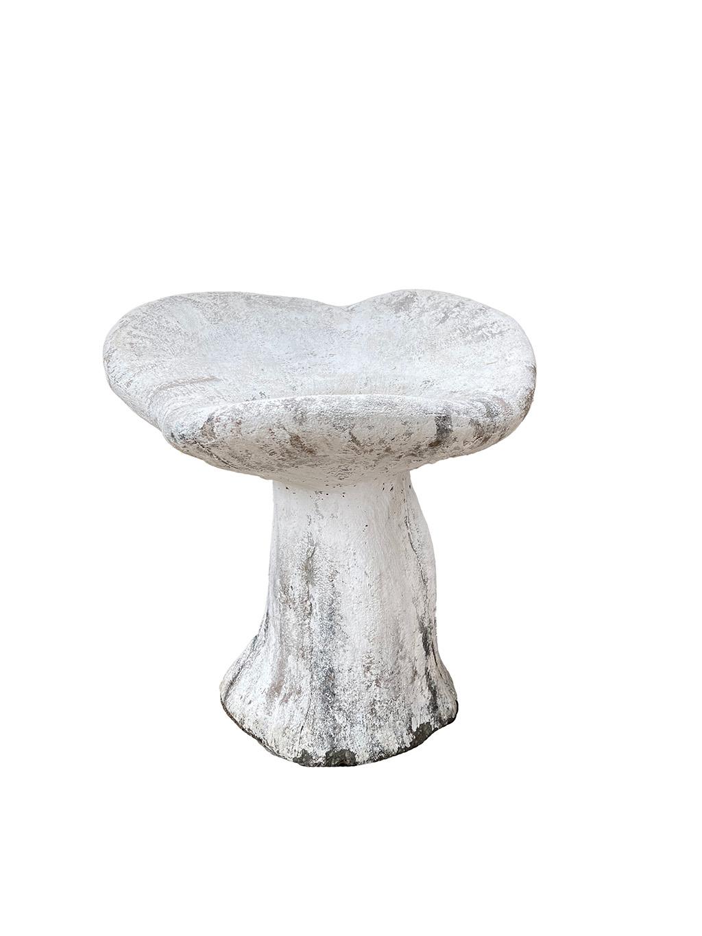 French Vintage Cement Mushroom Seats, a Pair