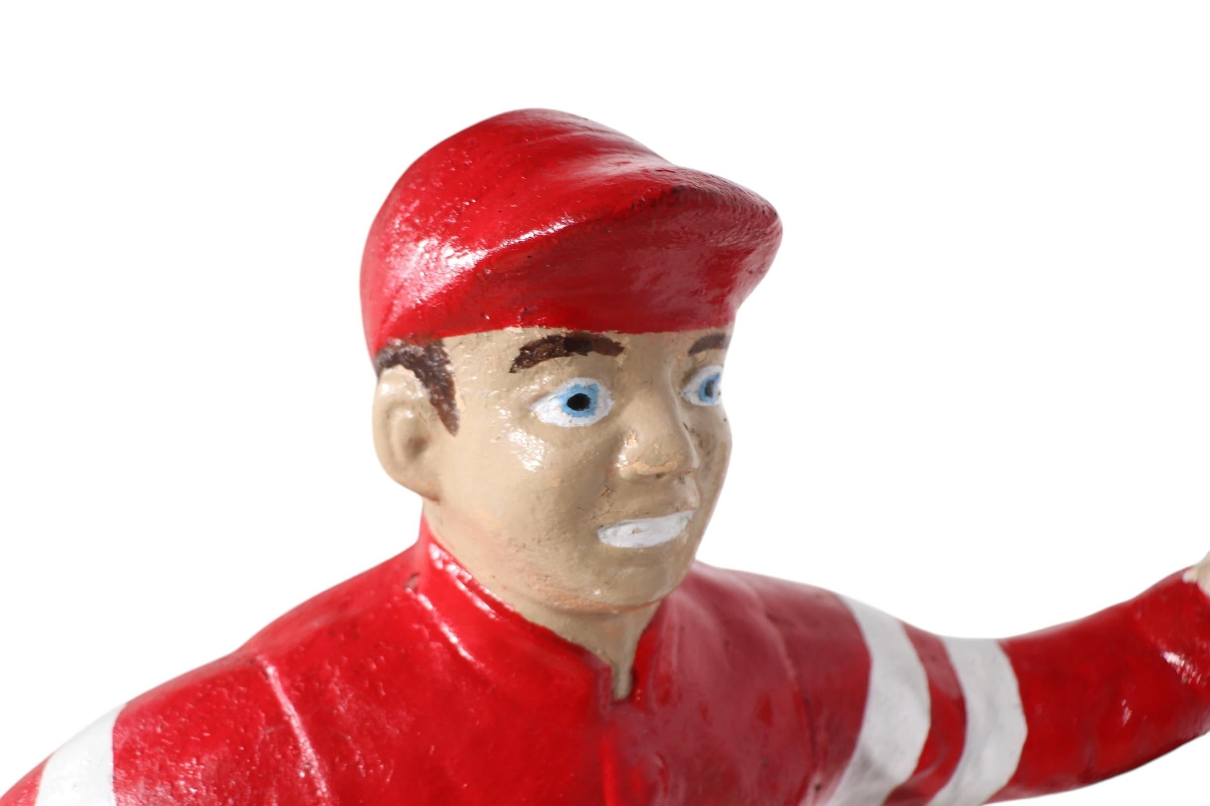 Vintage Cement Poured Stone Saratoga Lawn Jockey For Sale 4