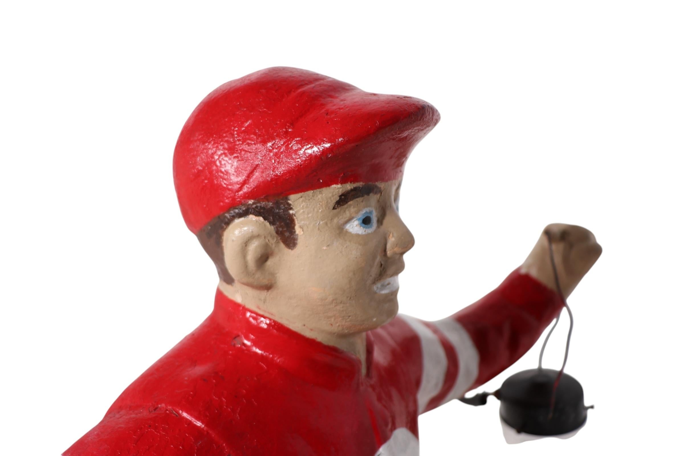 Vintage Cement Poured Stone Saratoga Lawn Jockey For Sale 5