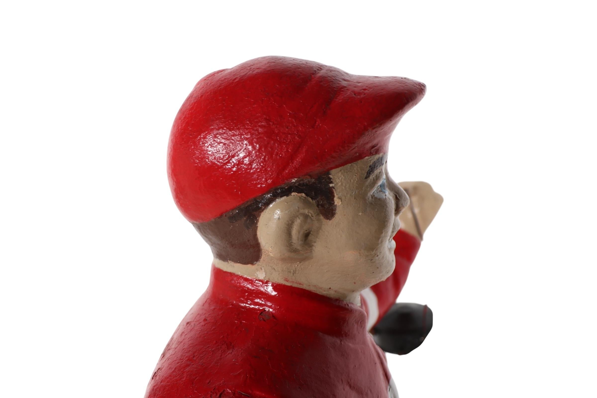 Vintage Cement Poured Stone Saratoga Lawn Jockey For Sale 7