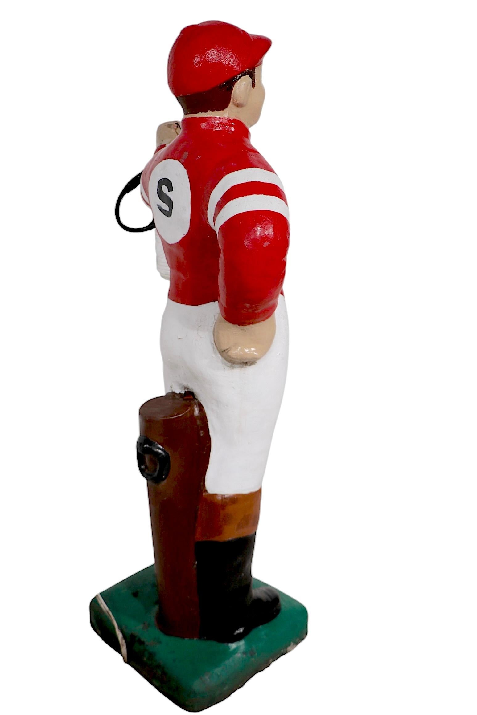Vintage Cement Poured Stone Saratoga Lawn Jockey For Sale 2