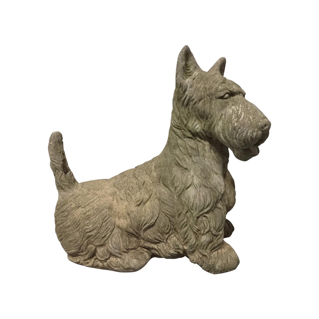 Vintage Cement Scottish Terrier For Sale
