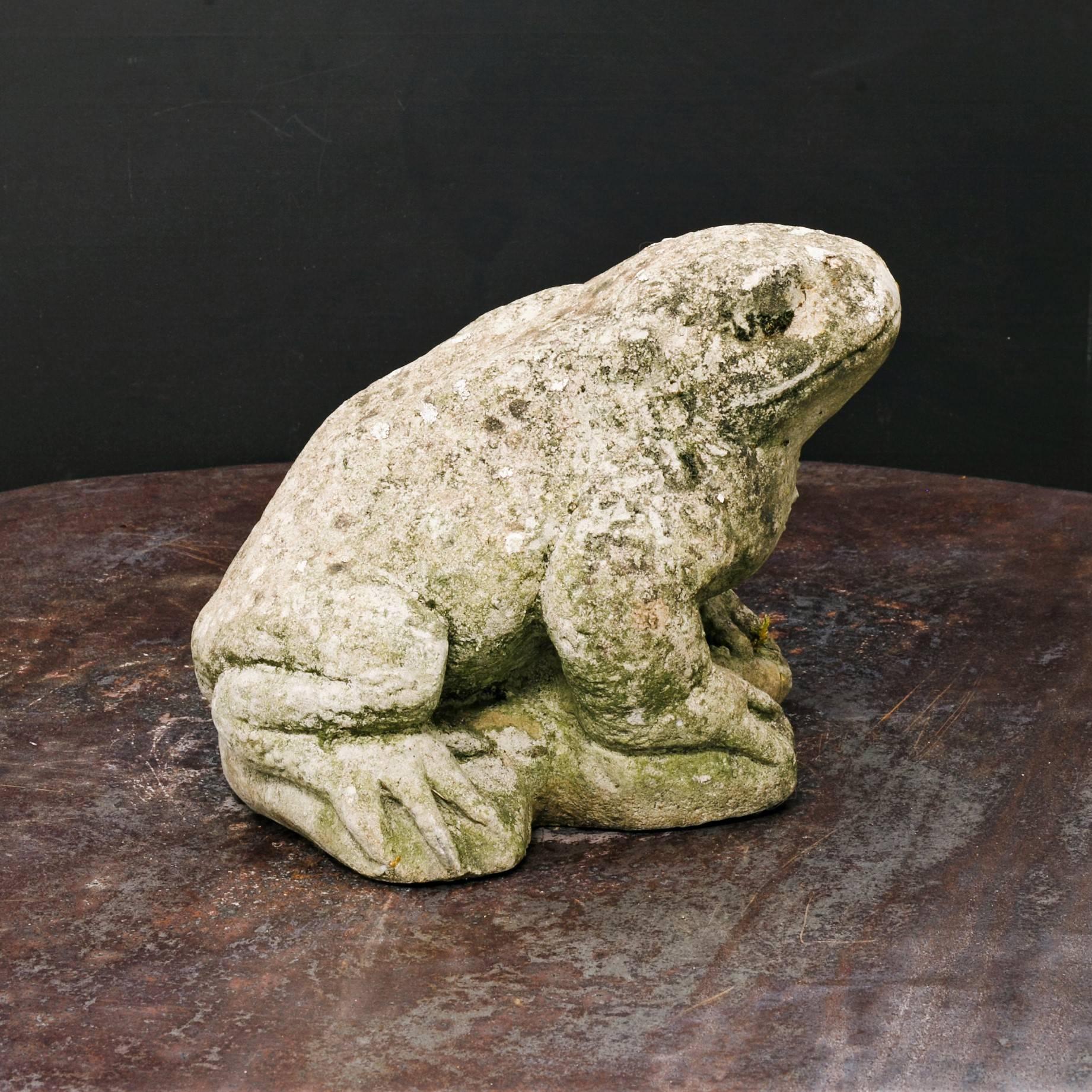 vintage concrete frog