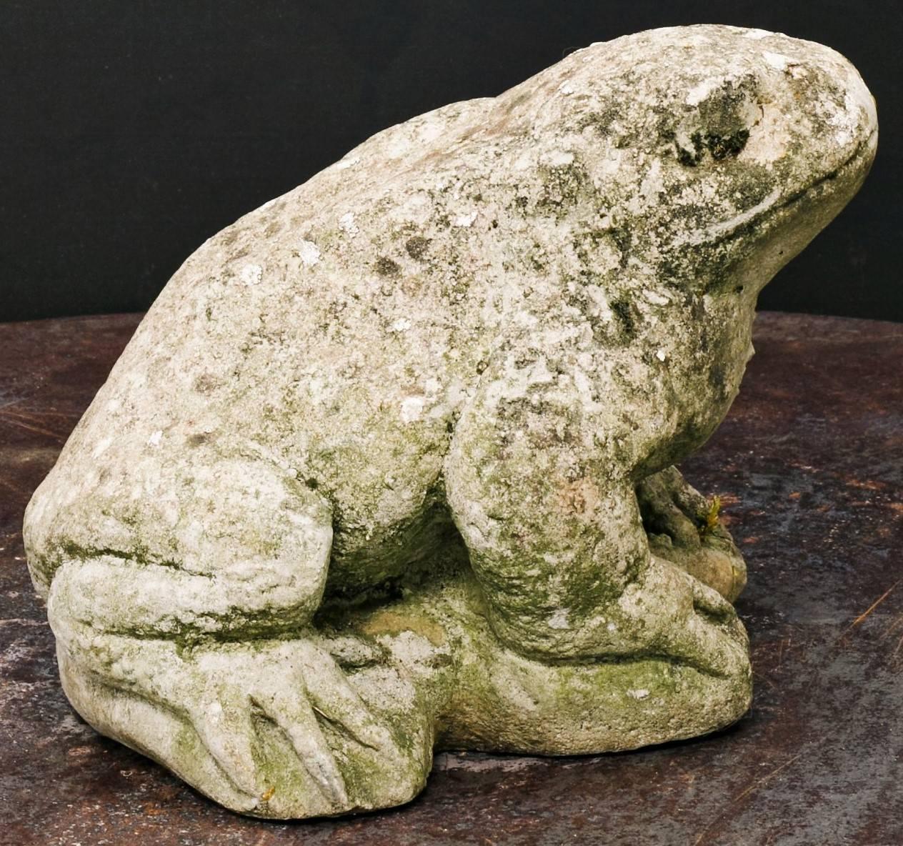 French Vintage Cement Toad from France