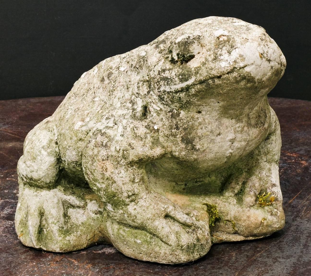Vintage Cement Toad from France In Excellent Condition In Houston, TX