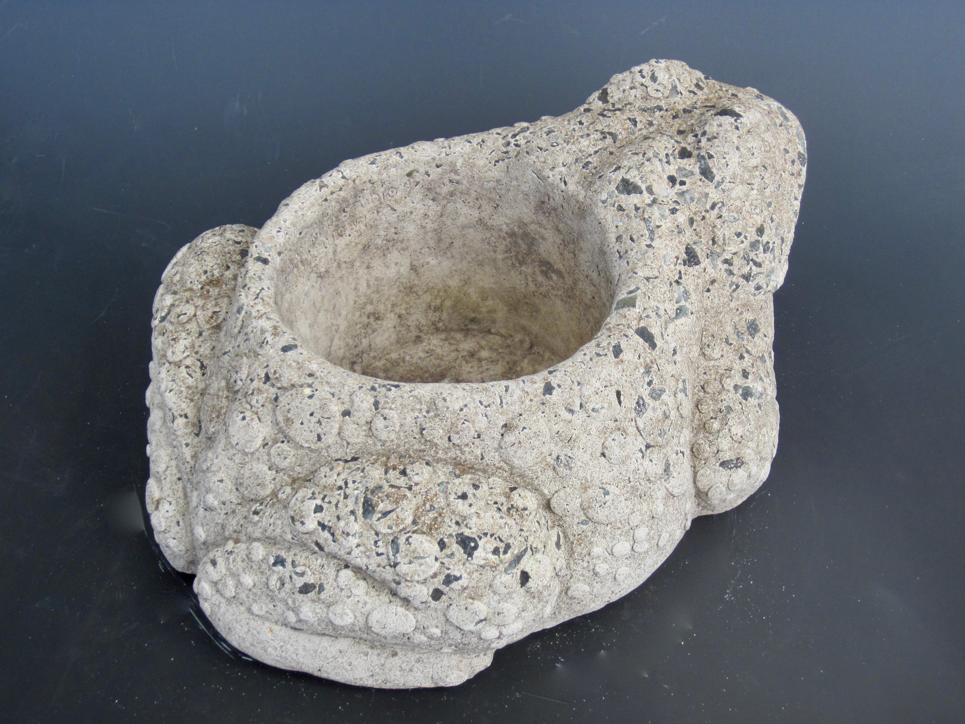 Vintage Cement Toad or Frog Garden Planter For Sale 1