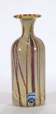 Vintage Cenedese Murano Glass Art Deco Bud Vase, Signed