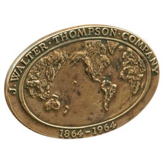 Vintage Centennial Medallion, American, Bronze, J Walter Thompson, Anniversary