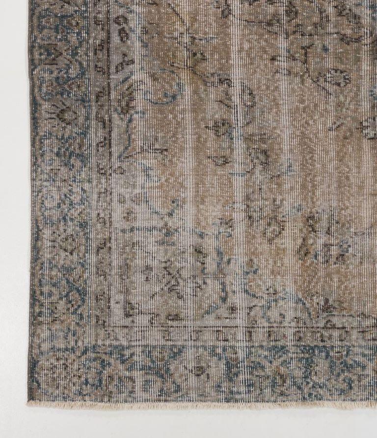 Hand-Knotted Vintage Central Anatolian Rug Overdyed in Gray for Modern Interiors In Good Condition In Philadelphia, PA