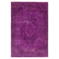 Vintage Central Anatolian Rug Overdyed in Purple Color