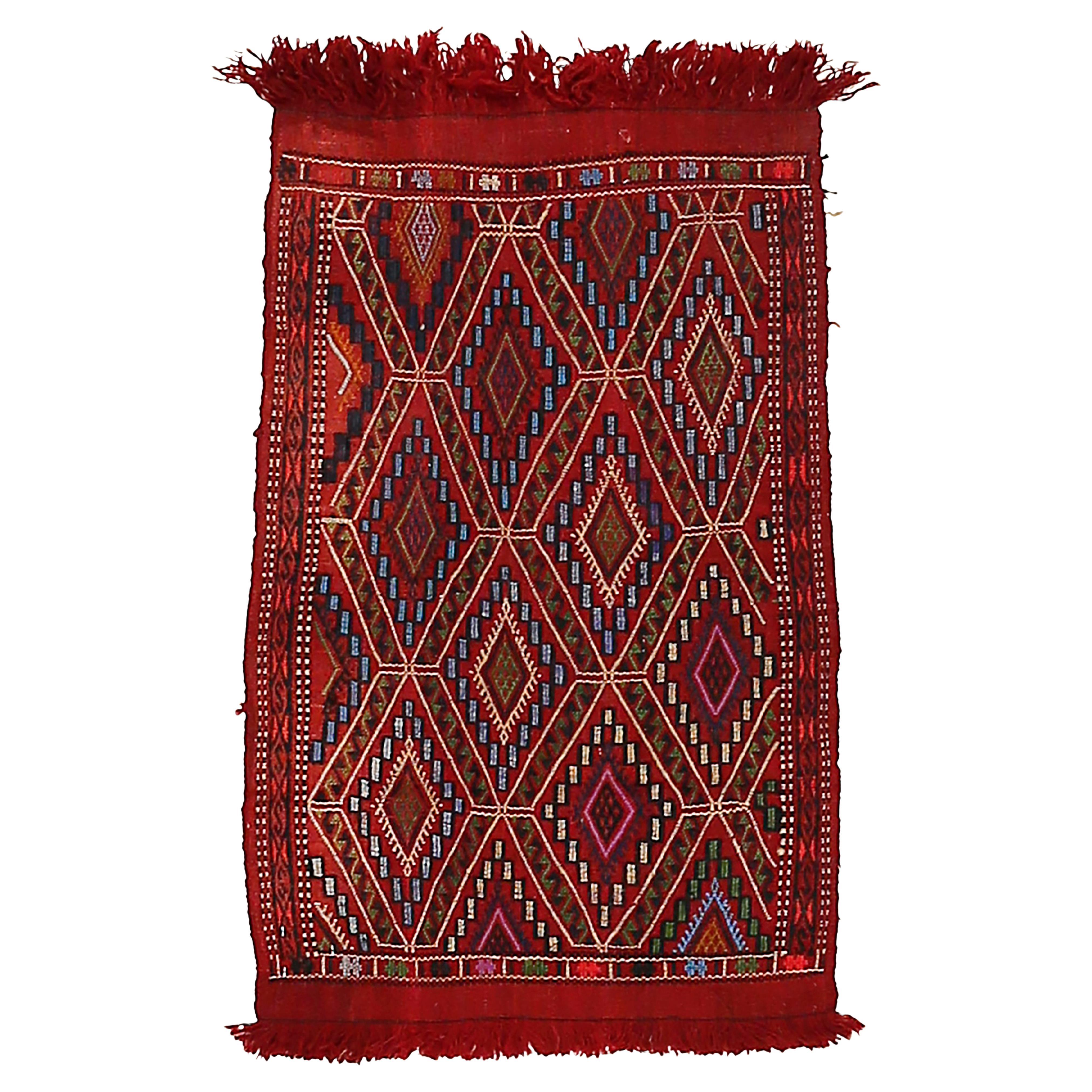 Vintage Central Anatolian Yastik Cicim Rug For Sale