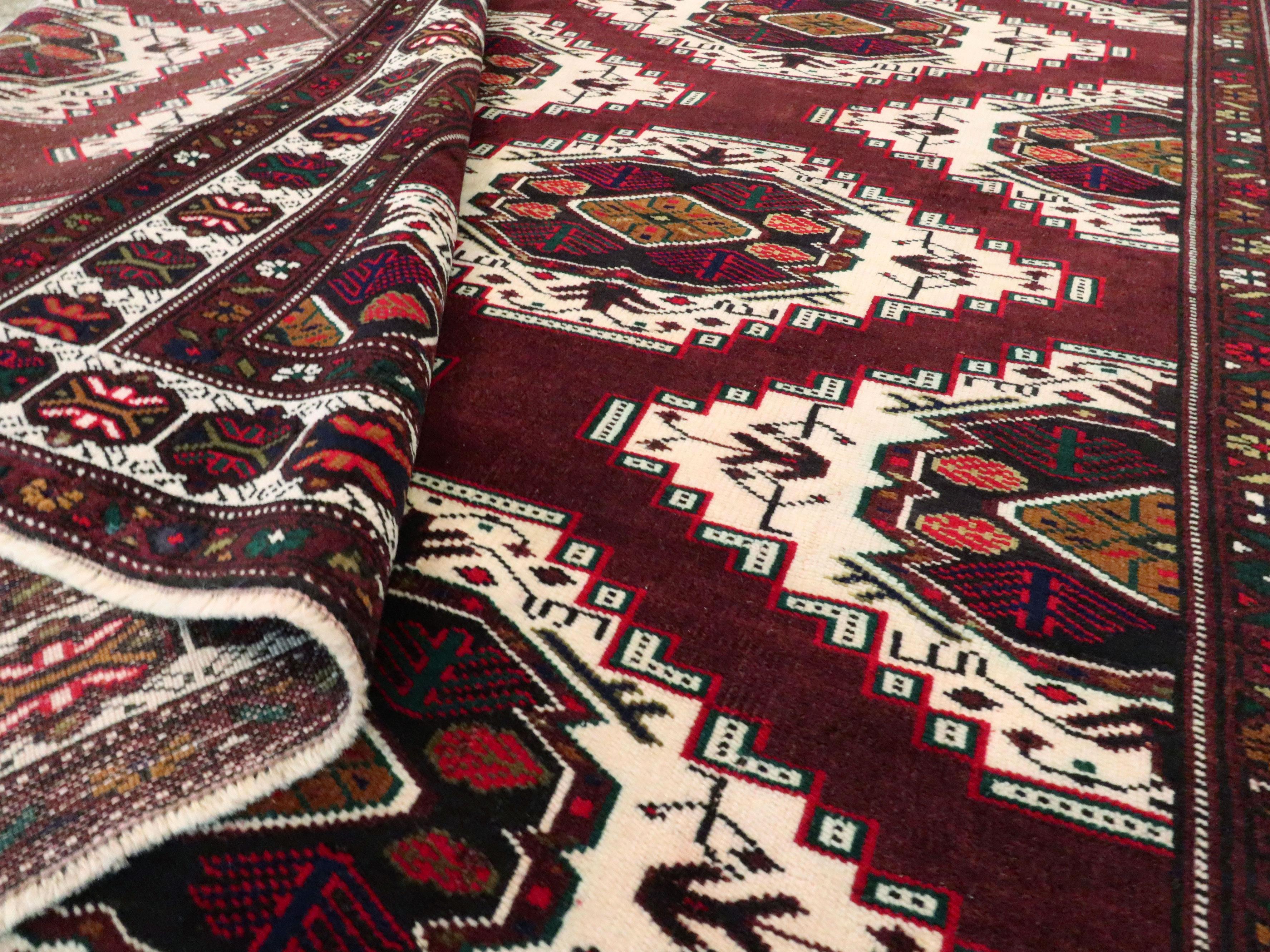 Vintage Central Asian Turkoman Carpet For Sale 2