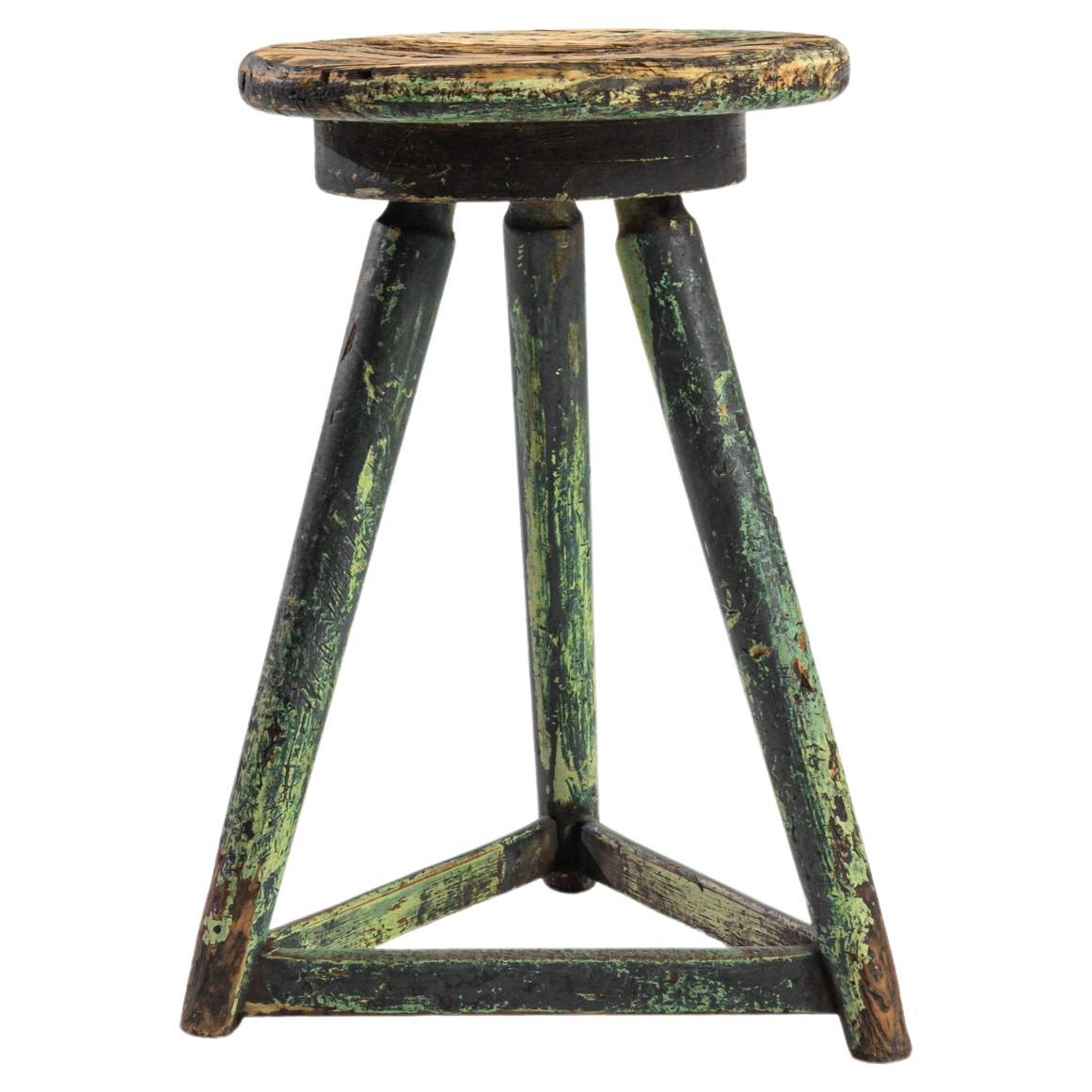 Vintage Wooden Stool at 1stDibs