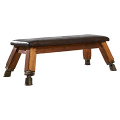 Used Central European Leather Pommel Horse Bench