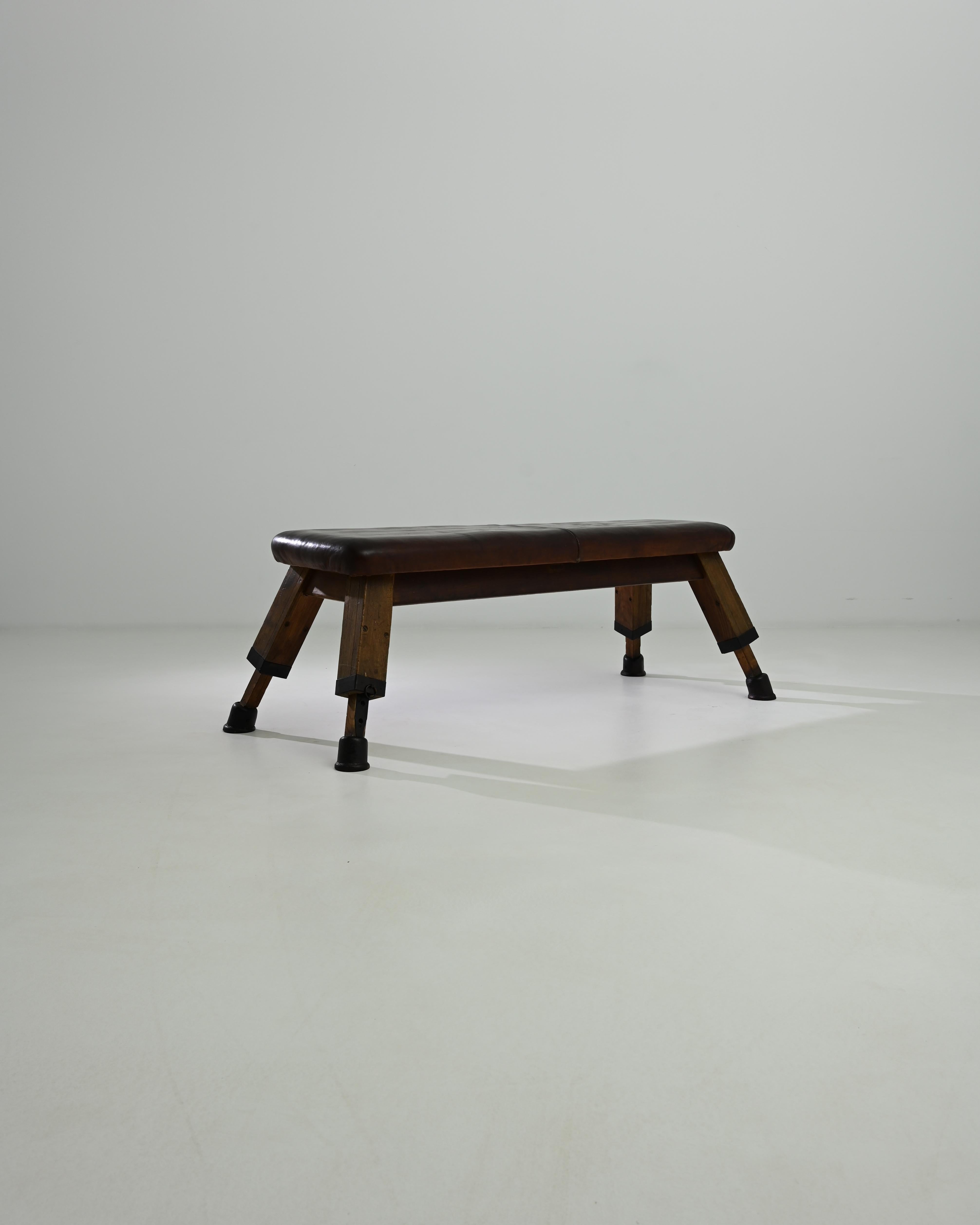 20th Century Vintage Central European Leather Pommel Horse