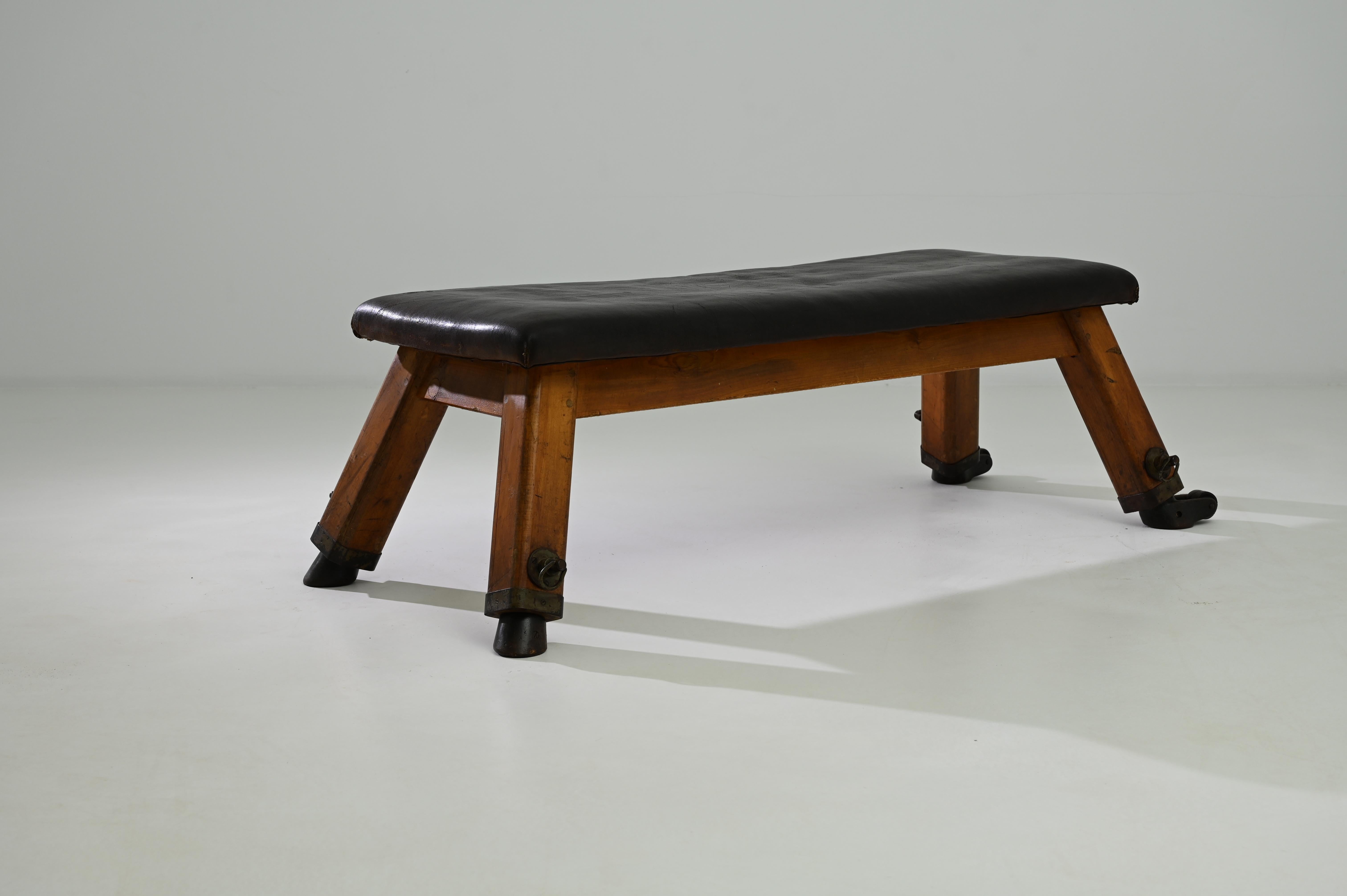 Mid-20th Century Vintage Central European Leather Pommel Horse