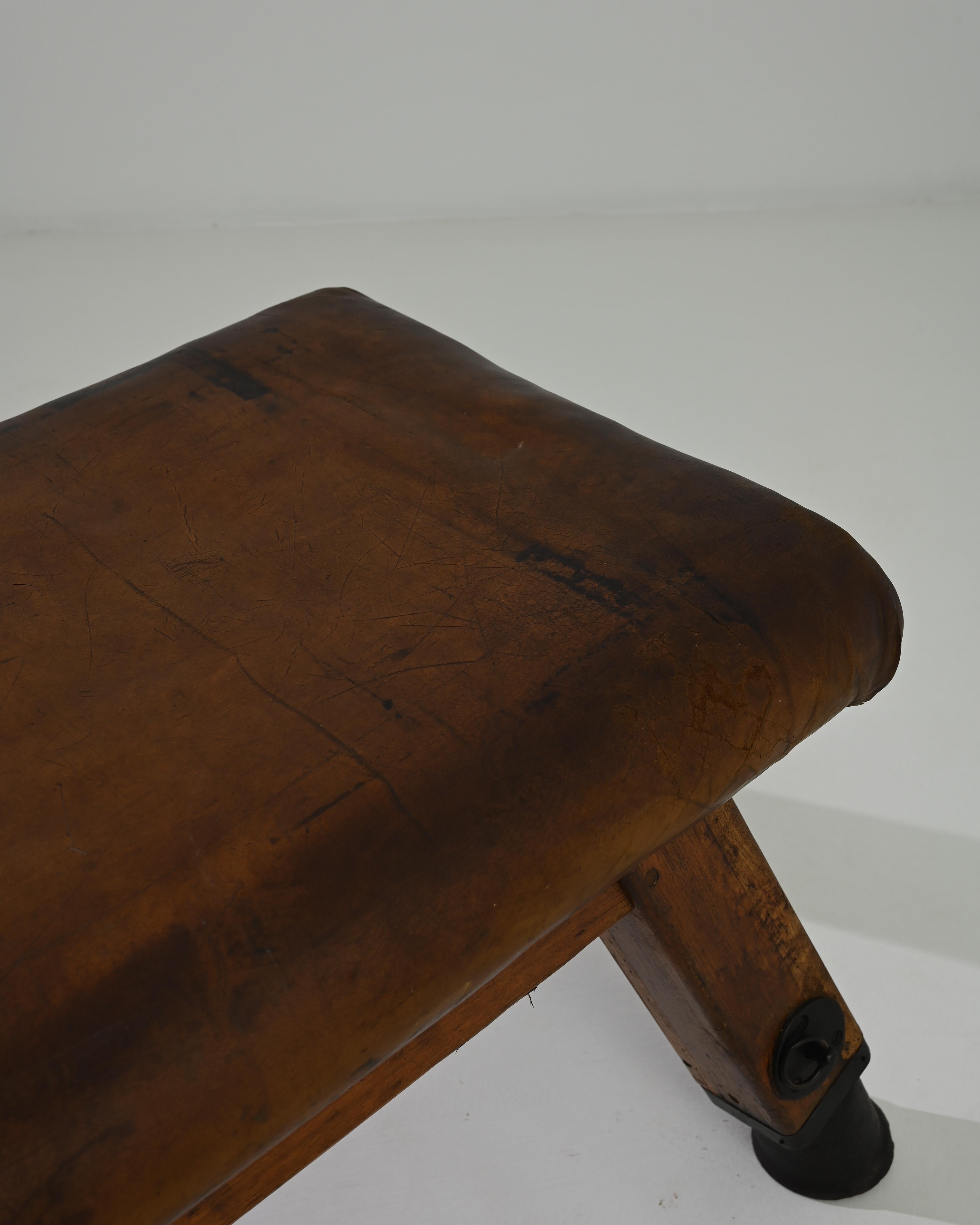 Vintage Central European Leather Pommel Horse 1