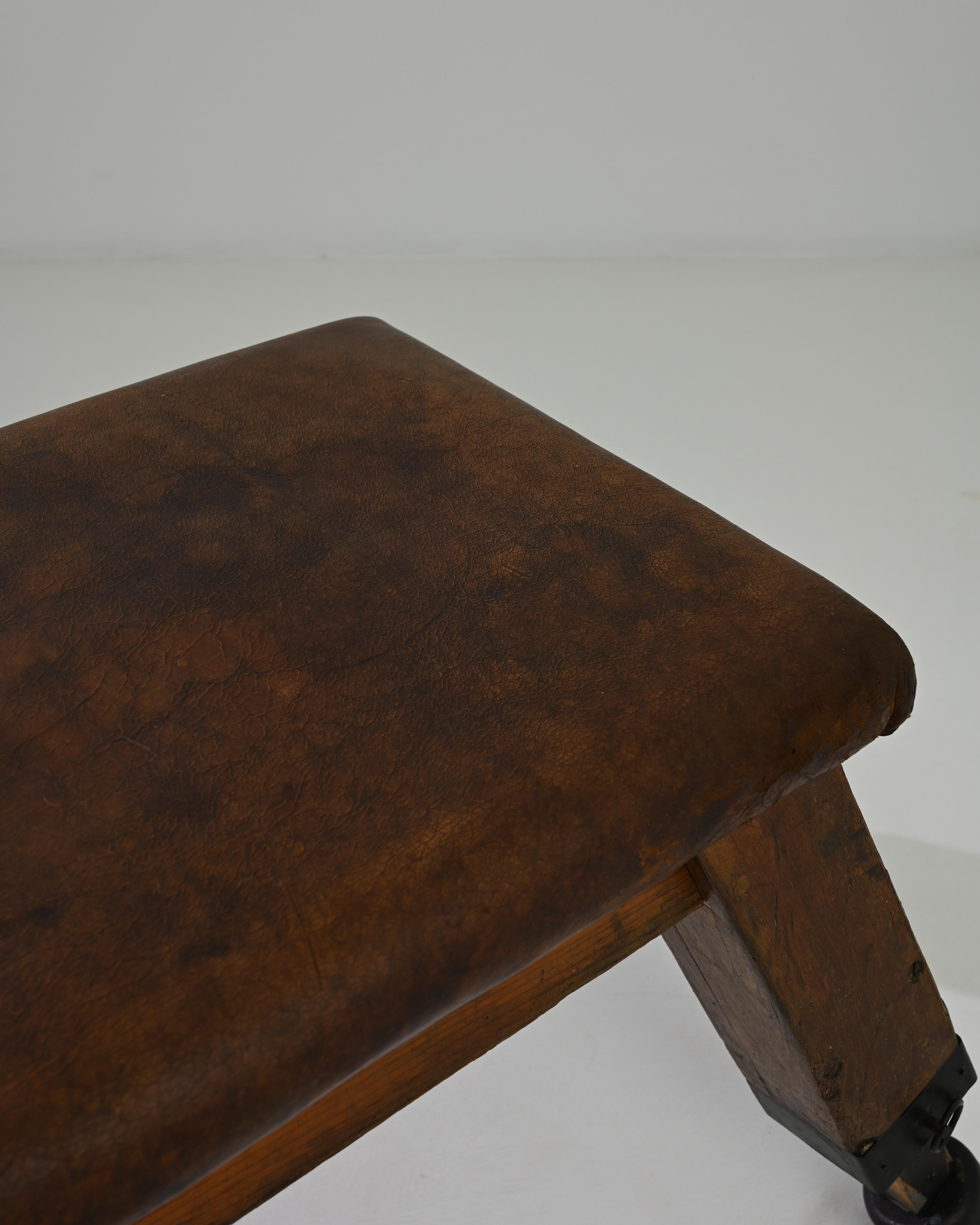 Vintage Central European Leather Pommel Horse 2