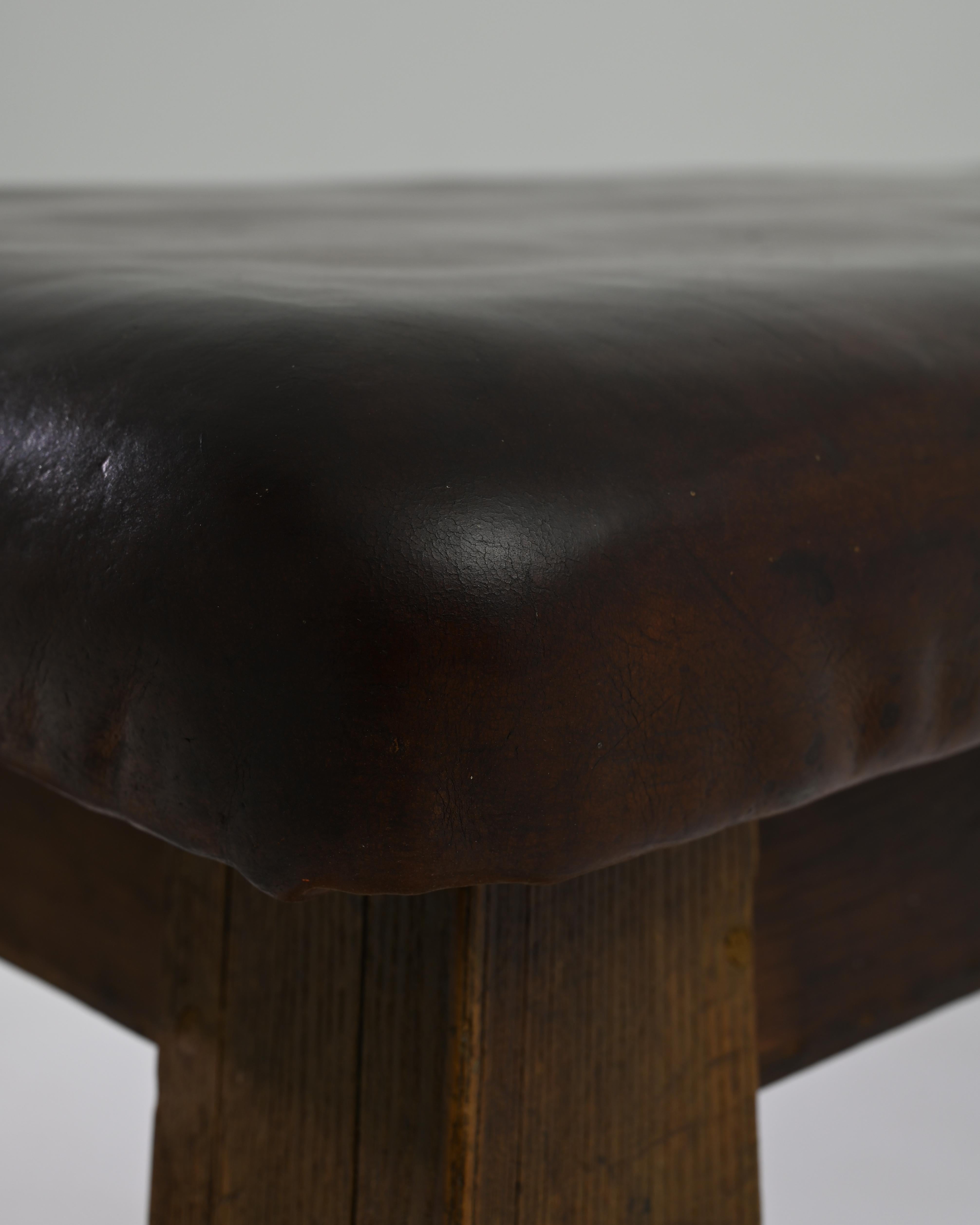 Vintage Central European Leather Pommel Horse 4