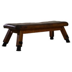 Vintage Central European Leather Pommel Horse