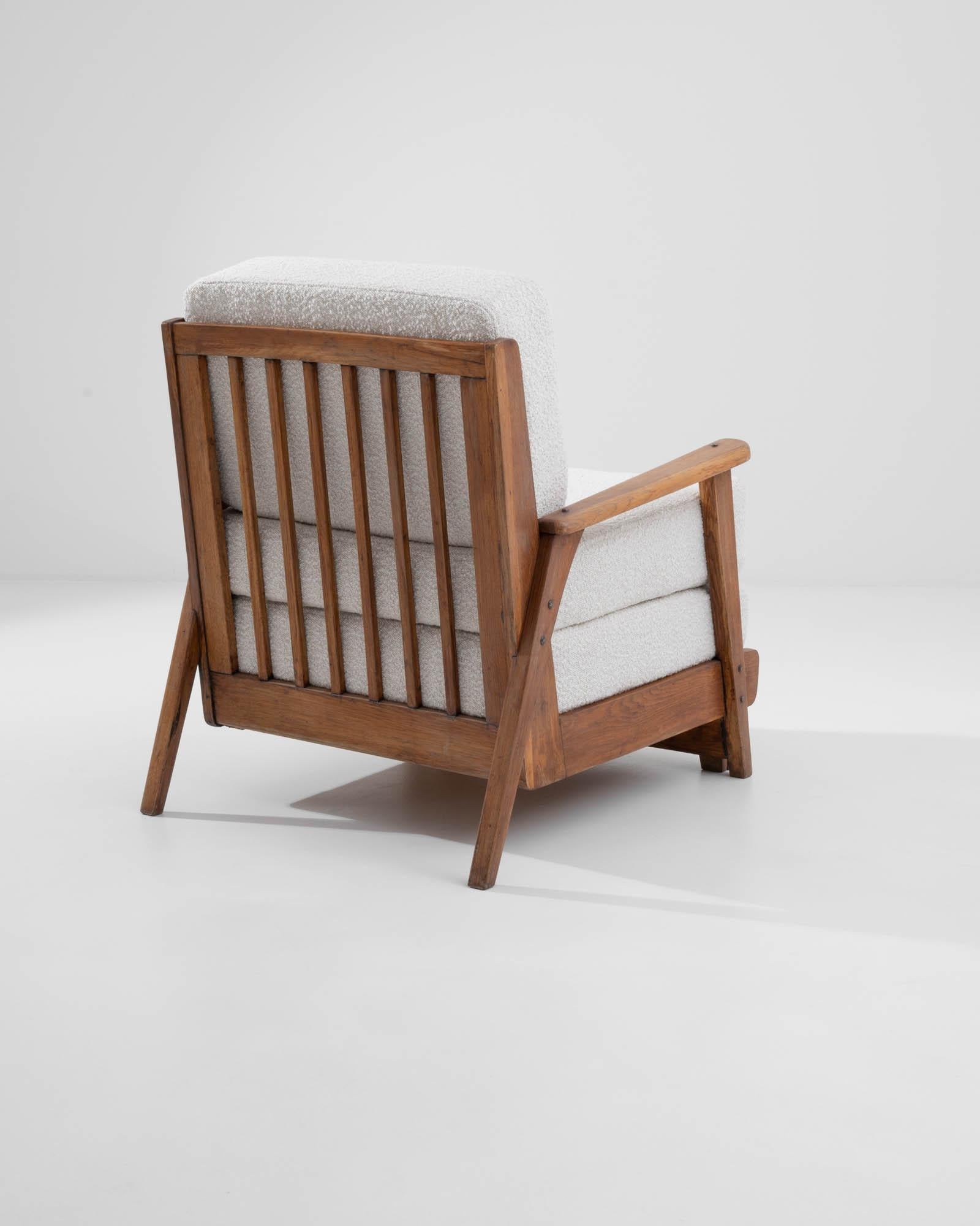 Vintage Central European Wooden Foldable Chair Bed 6