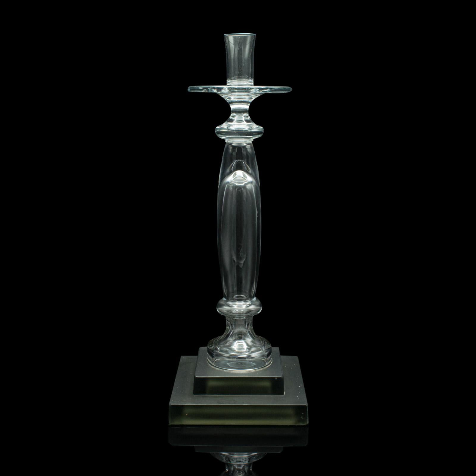 Vintage Centrepiece Candlestick, Italian Glass, Candle Nozzle, Late 20th Century In Good Condition For Sale In Hele, Devon, GB