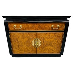 Vintage Century Burled & Black Lacquered Server