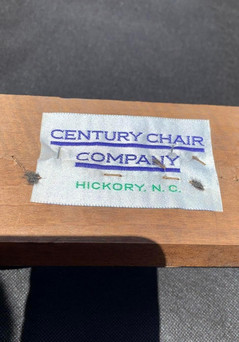 Striking mix of old and new! This incredible tagged vintage Century Chair Company wood Ming foot bench has been completely restored with a new bench frame and all new foam under the iconic Mokum by Catherine Martin La Palma linen. Add a pop of color