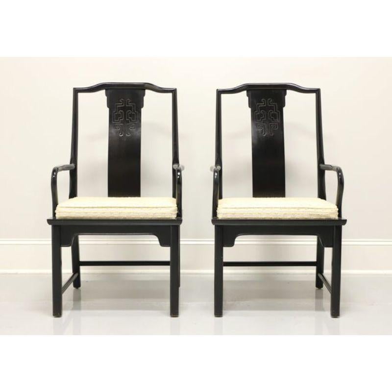 A pair of Asian style dining armchairs by high-quality furniture maker Century. From their 