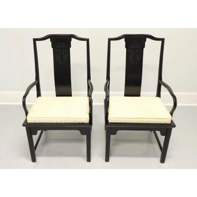 American Vintage Century Chin Hua Asian Chinoiserie Dining Armchairs, Pair