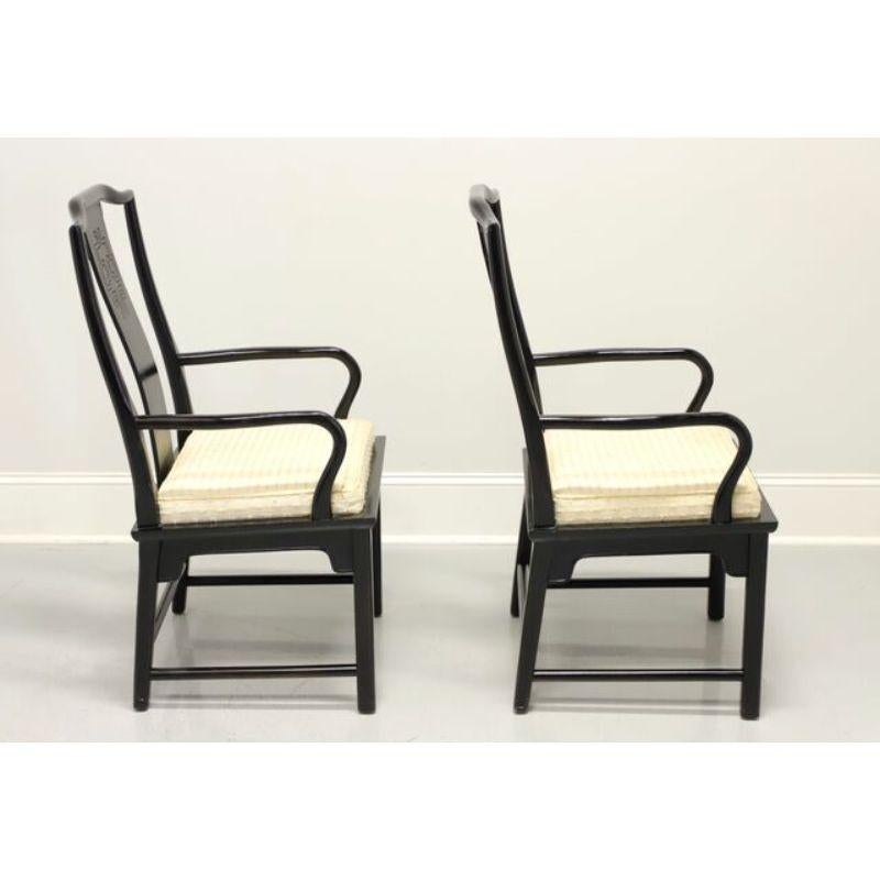 Vintage Century Chin Hua Asian Chinoiserie Dining Armchairs, Pair In Good Condition In Charlotte, NC