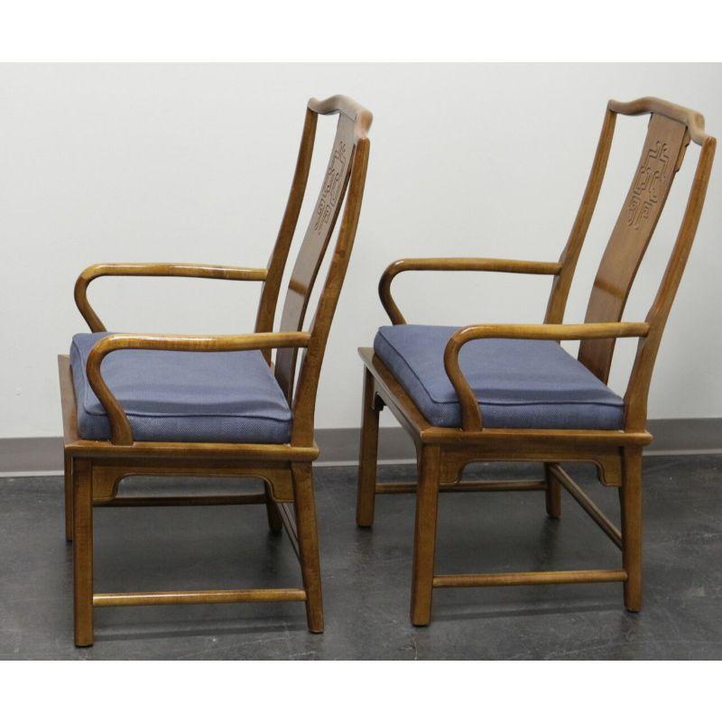 20th Century CENTURY Chin Hua Asian Chinoiserie Dining Armchairs - Pair For Sale