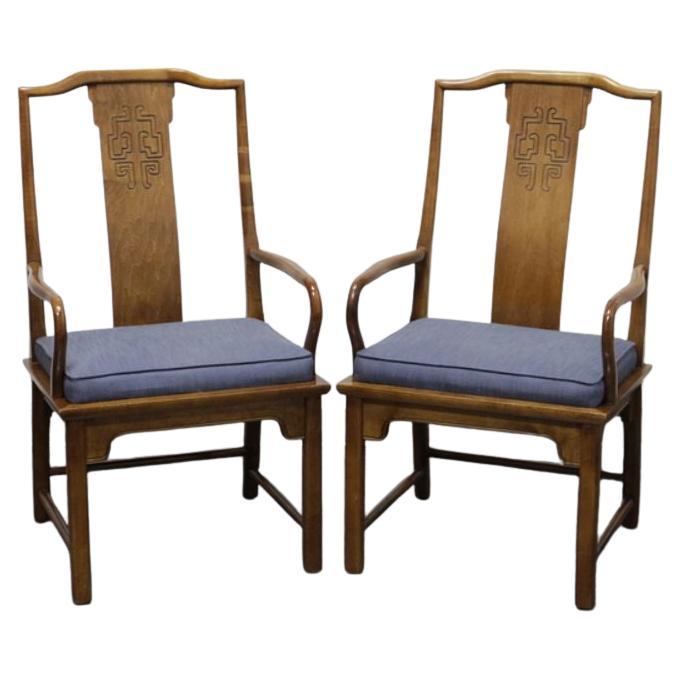 CENTURY Chin Hua Asian Chinoiserie Dining Armchairs - Pair For Sale