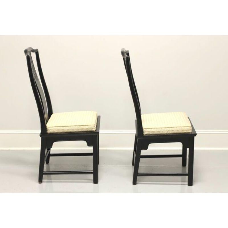 CENTURY Chin Hua Asian Chinoiserie Dining Side Chairs - Pair B In Good Condition In Charlotte, NC
