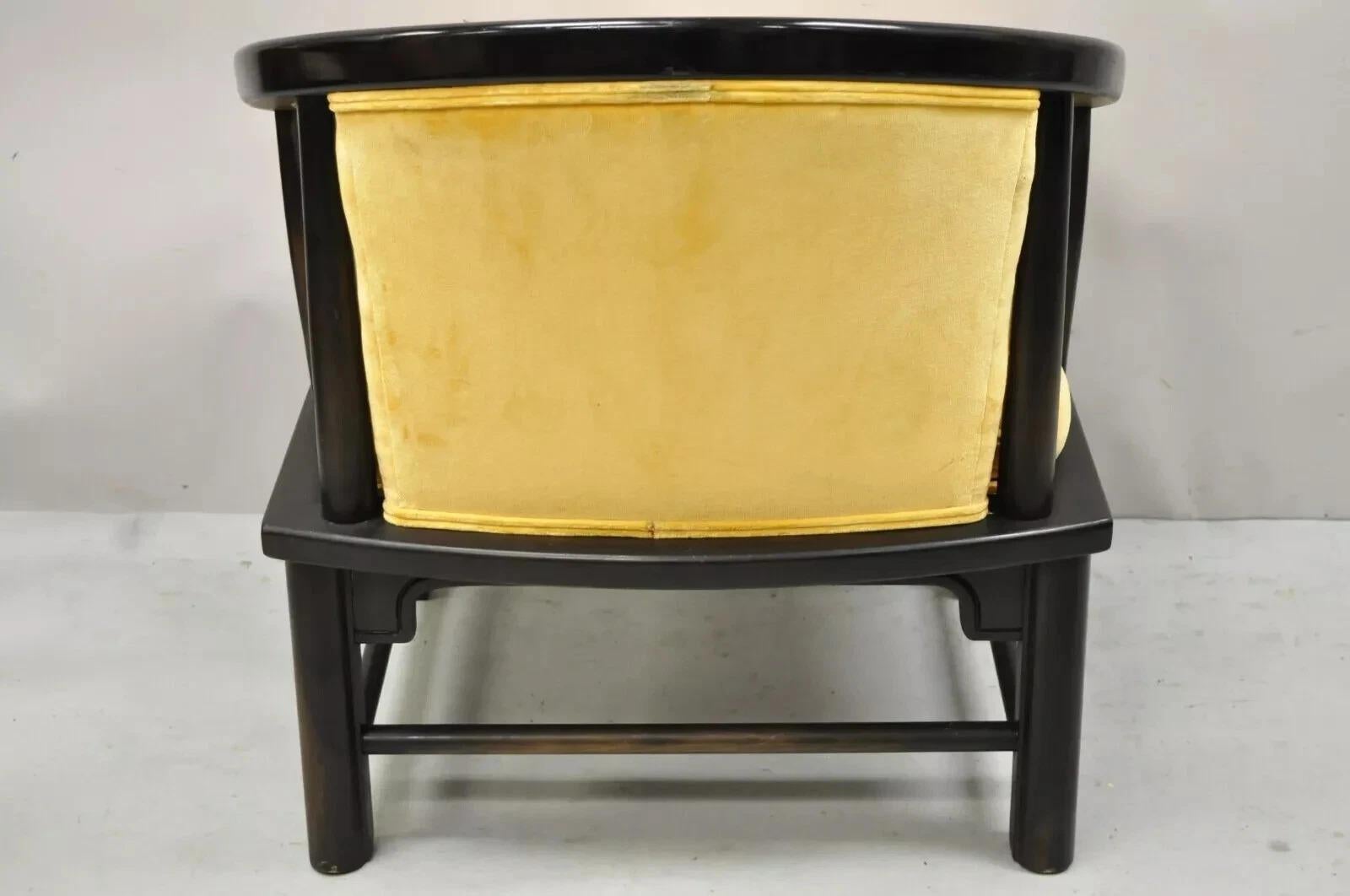 Vintage Century Chinoiserie James Mont Style Asian Horseshoe Ming Lounge Chair For Sale 4